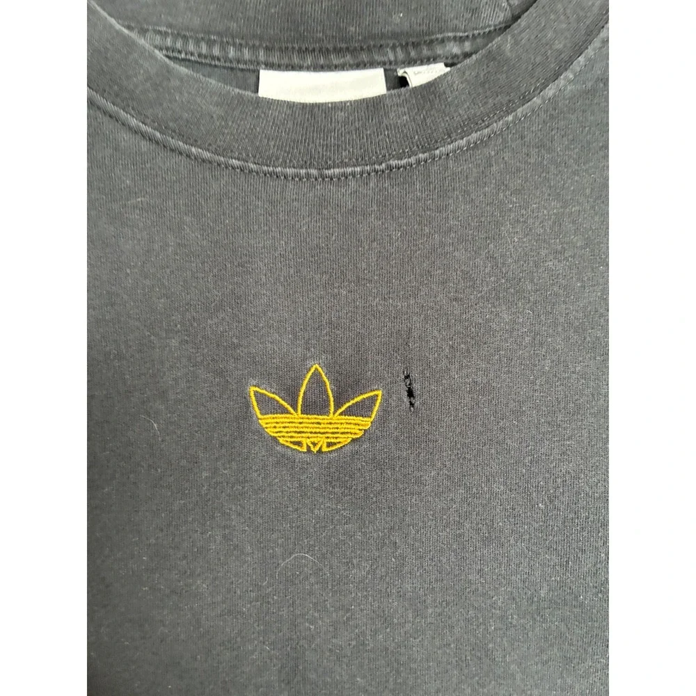 Adidas Originals Mens Trefoil‎ Logo 3-Stripe T-Shirt Black Gold Medium 3374